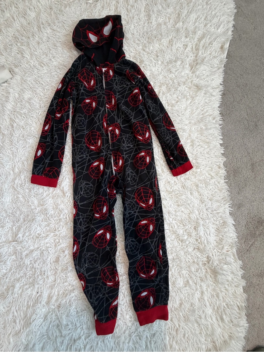 Marvel Black and Red Spider Hooded One-Piece Footie